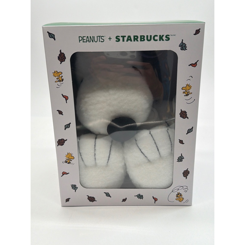 Starbucks x Peanuts Snoopy Plush Limited Edition White Green Scarf 011187254 NIB